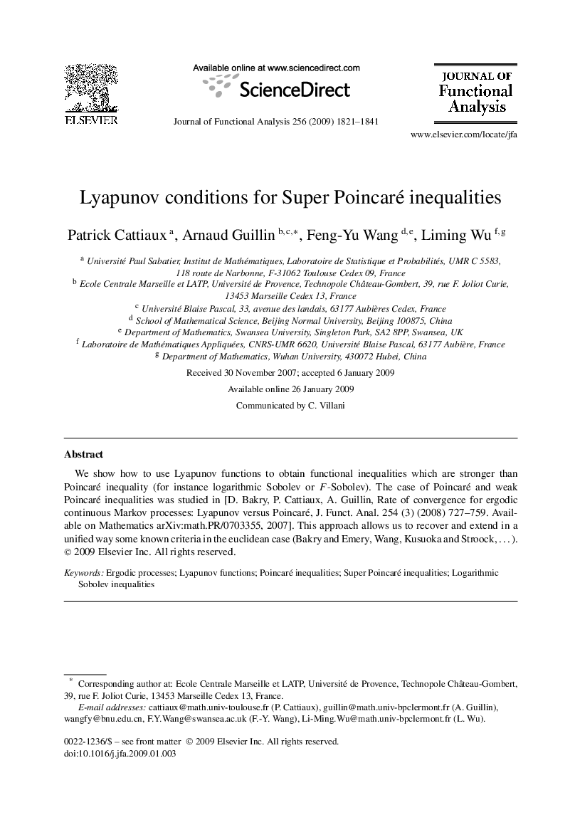 Lyapunov conditions for Super Poincaré inequalities