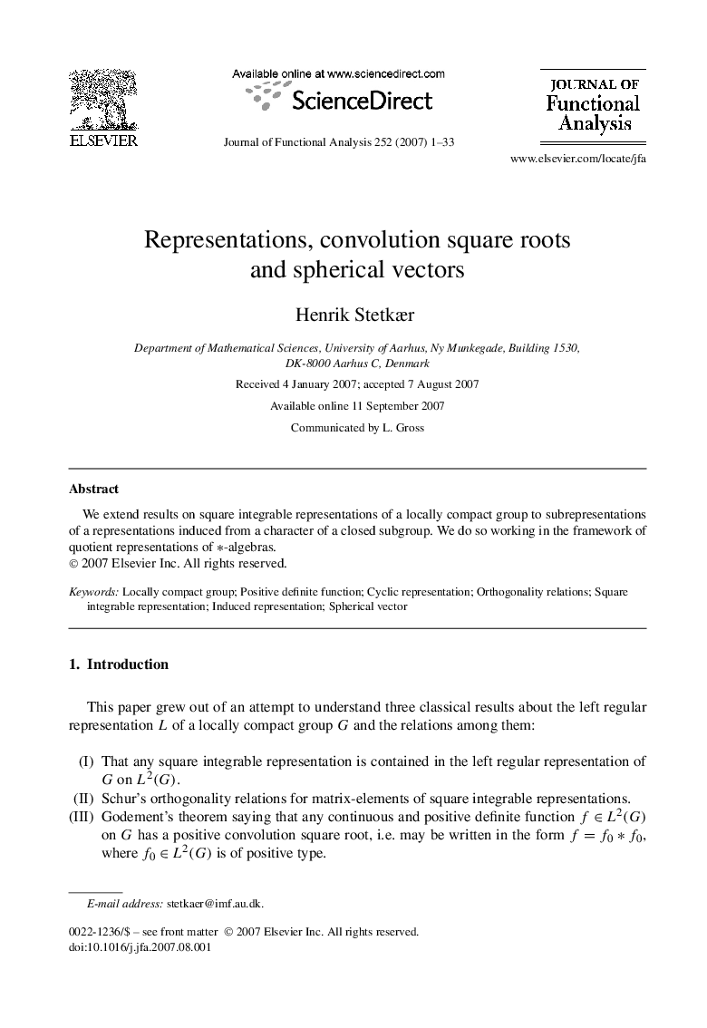 Representations, convolution square roots and spherical vectors