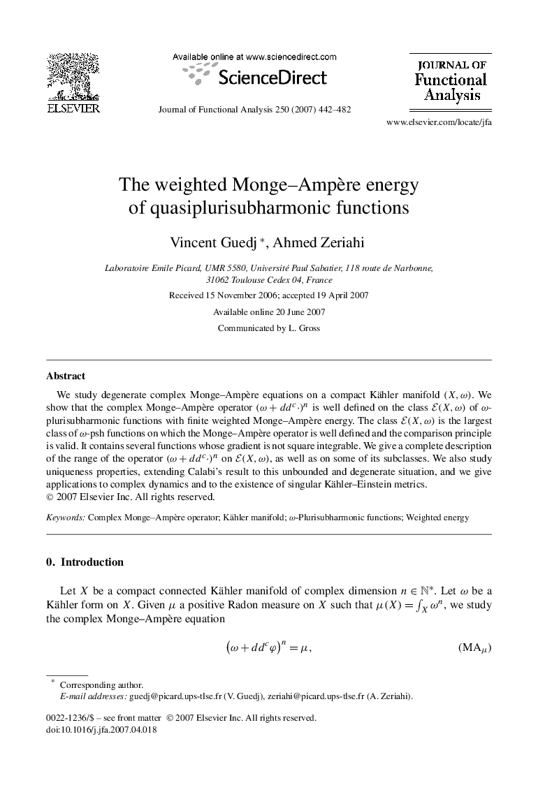 The weighted Monge–Ampère energy of quasiplurisubharmonic functions