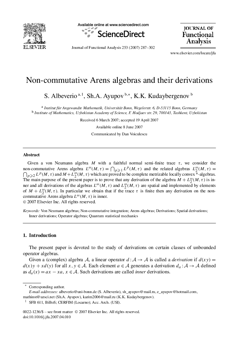 Non-commutative Arens algebras and their derivations