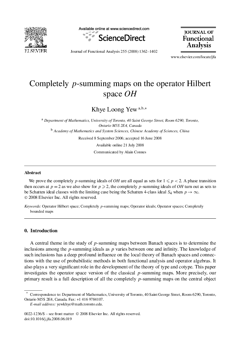 Completely p-summing maps on the operator Hilbert space OH