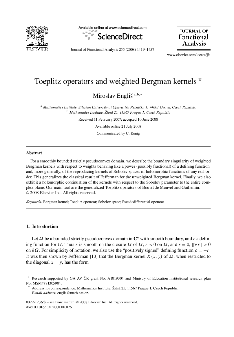 Toeplitz operators and weighted Bergman kernels 