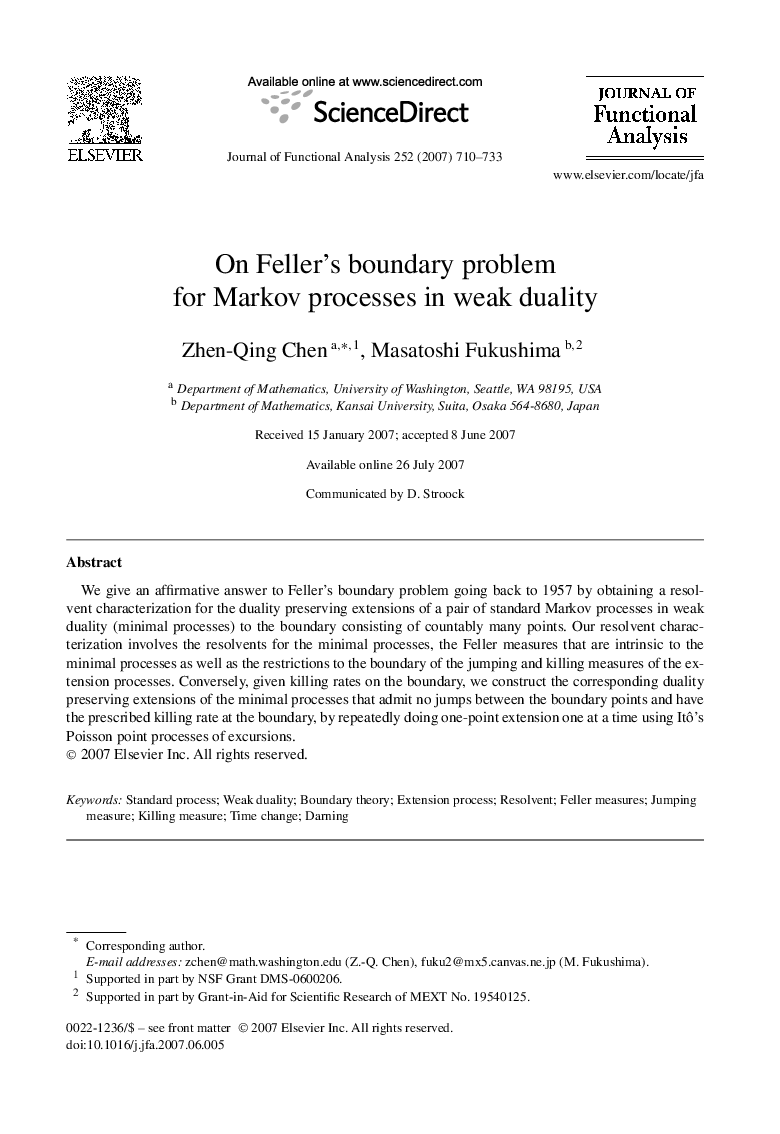 On Feller's boundary problem for Markov processes in weak duality