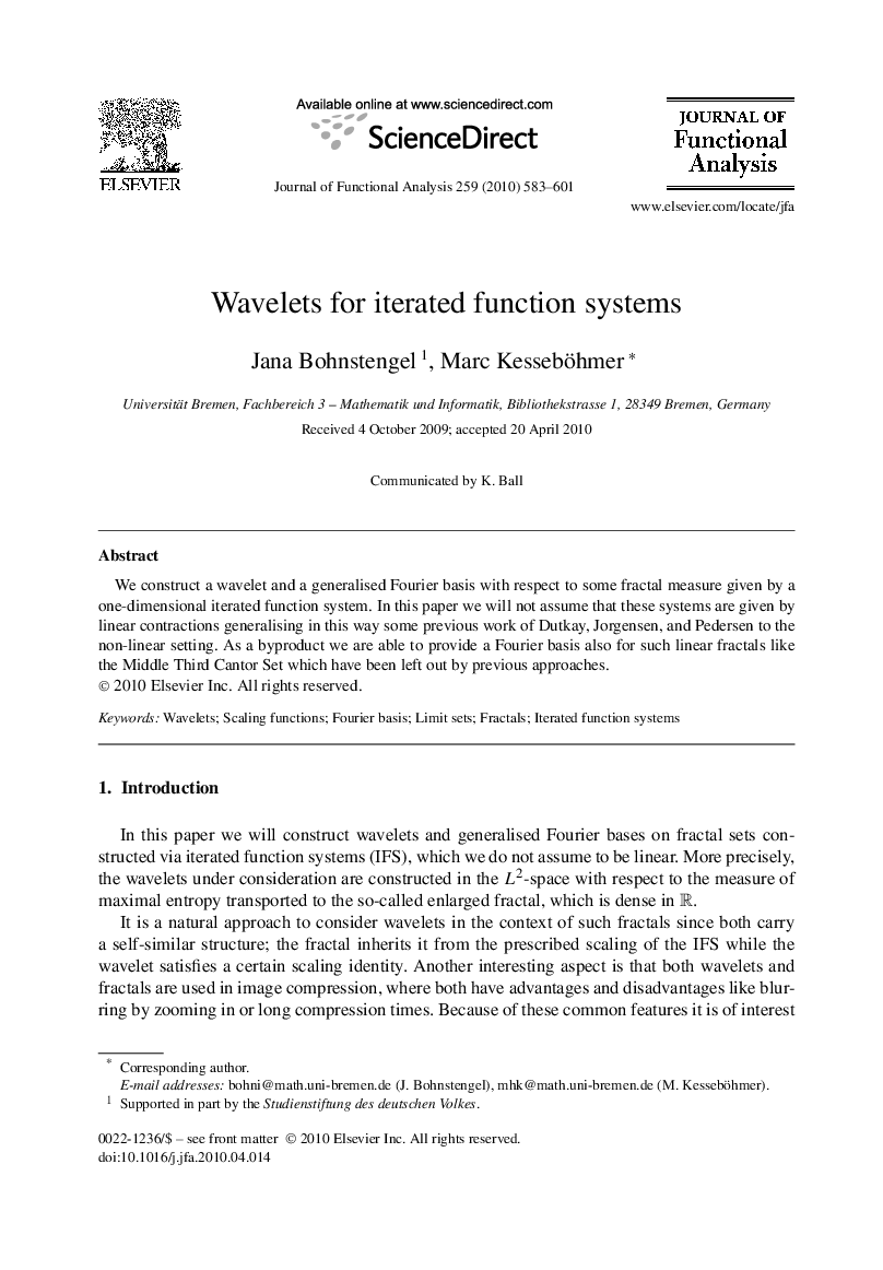 Wavelets for iterated function systems