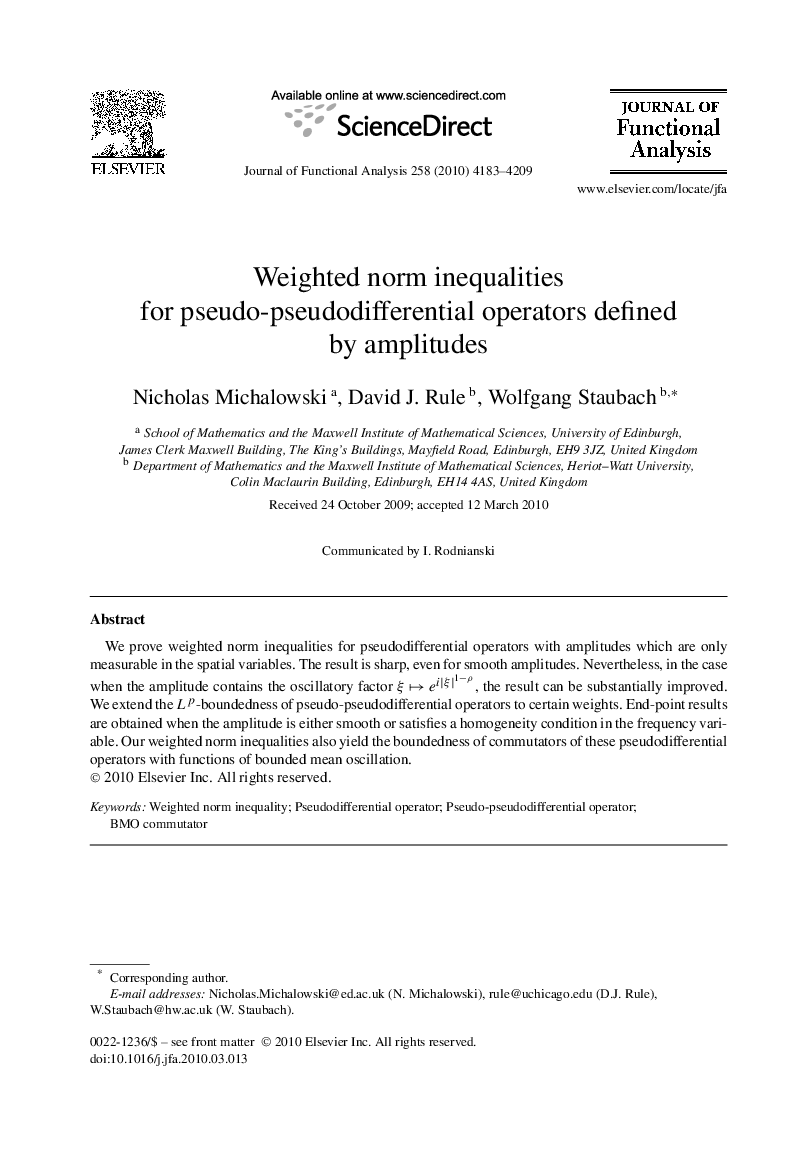 Weighted norm inequalities for pseudo-pseudodifferential operators defined by amplitudes