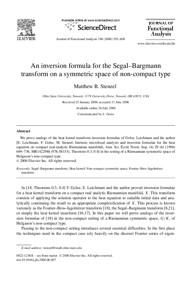 An inversion formula for the Segal–Bargmann transform on a symmetric space of non-compact type