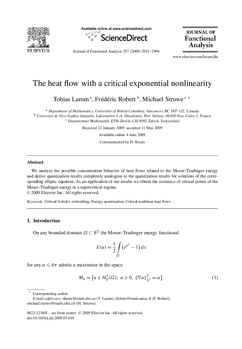 The heat flow with a critical exponential nonlinearity