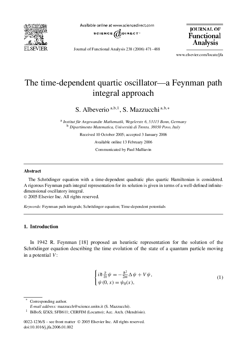 The time-dependent quartic oscillator—a Feynman path integral approach