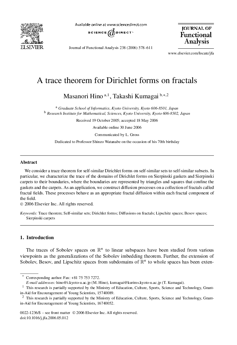 A trace theorem for Dirichlet forms on fractals