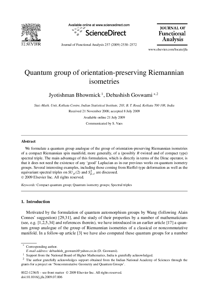 Quantum group of orientation-preserving Riemannian isometries