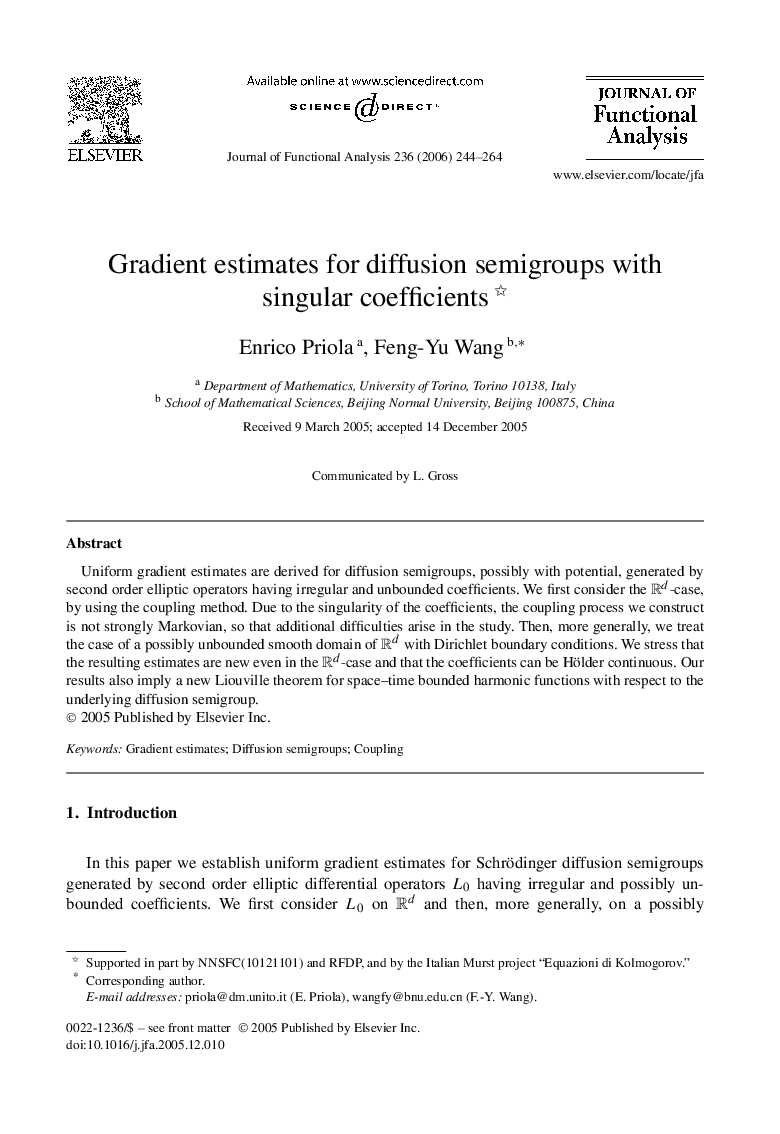 Gradient estimates for diffusion semigroups with singular coefficients 