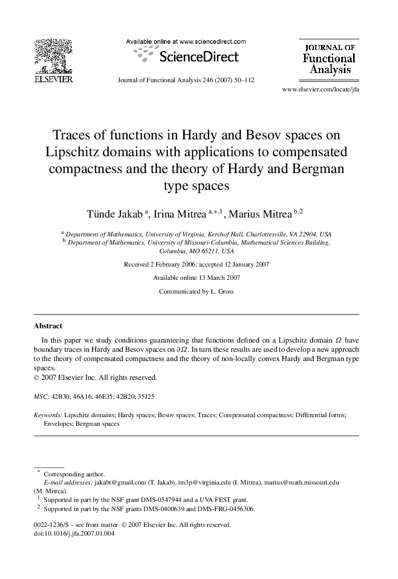 Traces of functions in Hardy and Besov spaces on Lipschitz domains with applications to compensated compactness and the theory of Hardy and Bergman type spaces