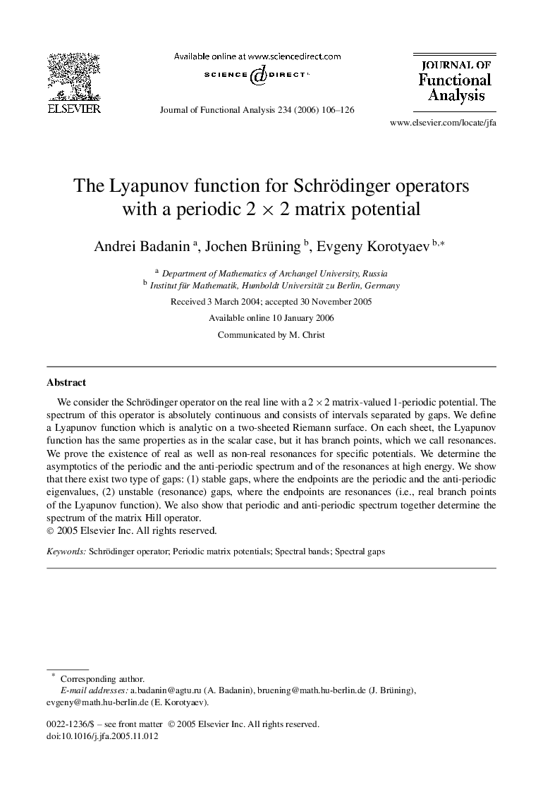 The Lyapunov function for Schrödinger operators with a periodic 2×2 matrix potential