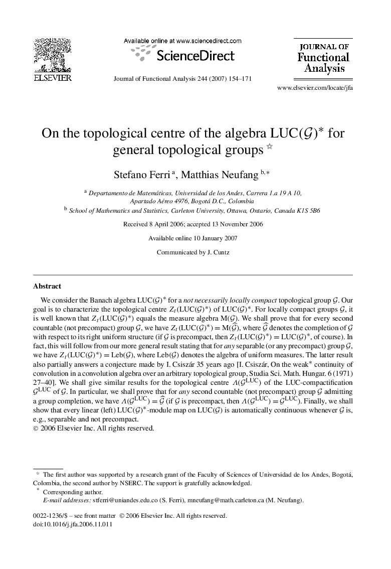 On the topological centre of the algebra LUC∗(G) for general topological groups 