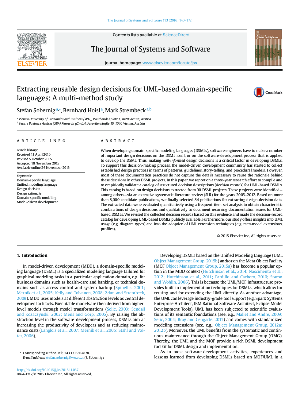 Extracting reusable design decisions for UML-based domain-specific languages: A multi-method study