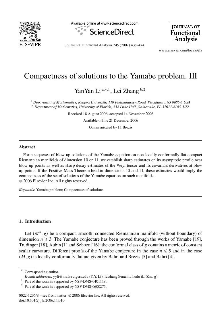 Compactness of solutions to the Yamabe problem. III