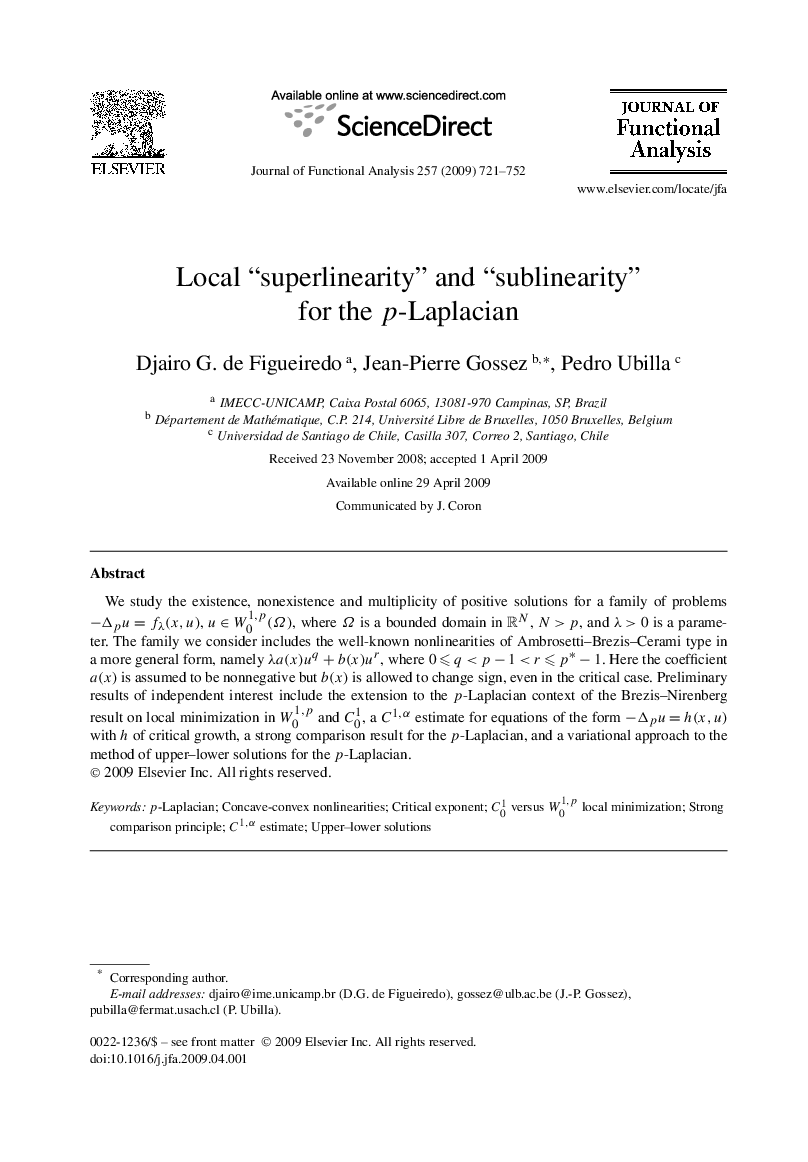 Local “superlinearity” and “sublinearity” for the p-Laplacian