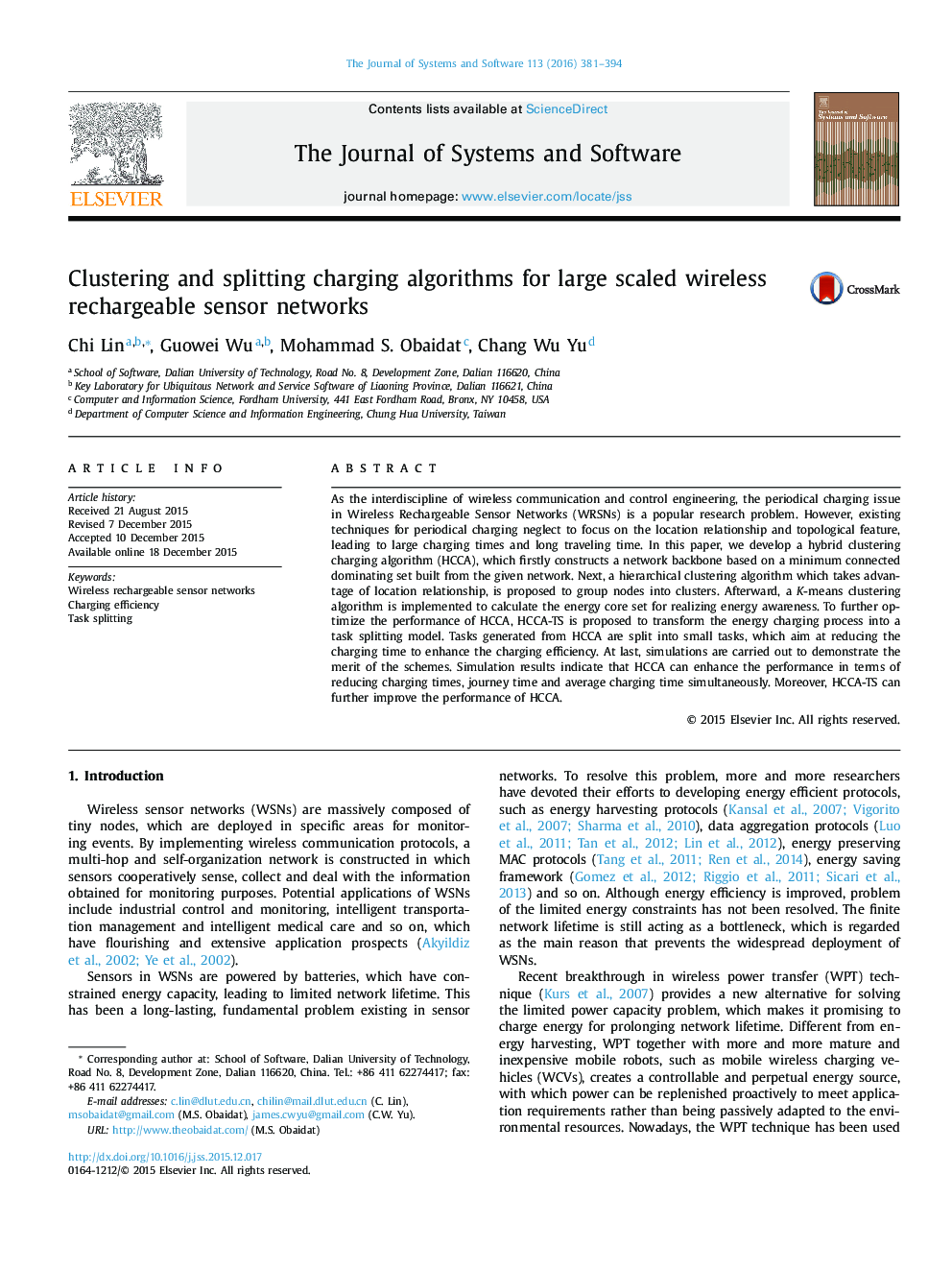 Clustering and splitting charging algorithms for large scaled wireless rechargeable sensor networks