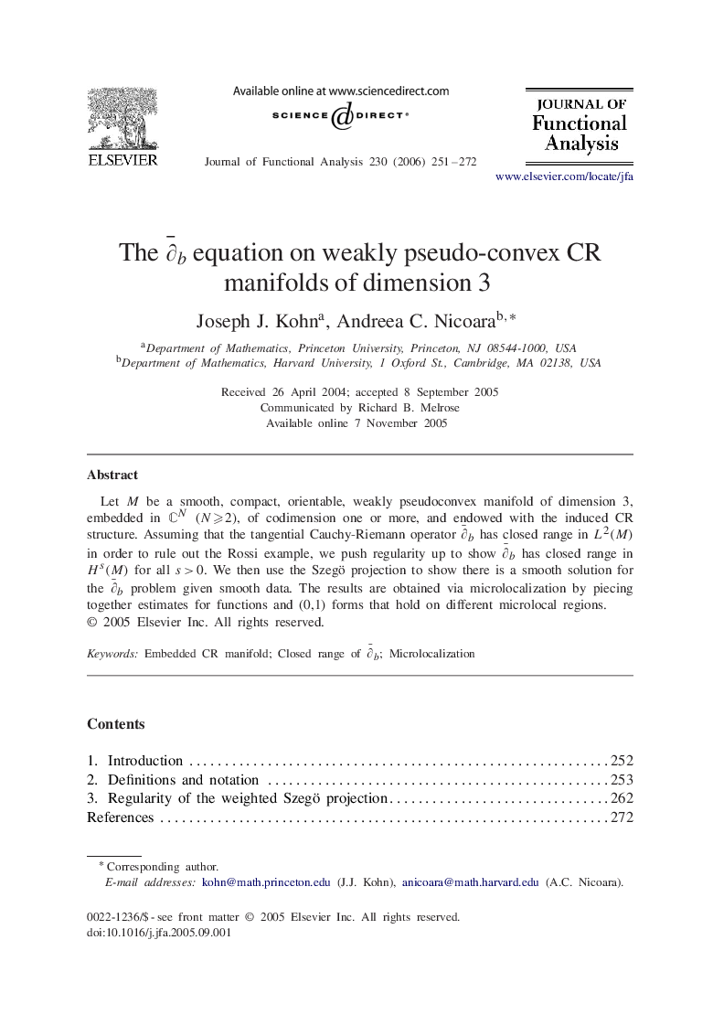 The  equation on weakly pseudo-convex CR manifolds of dimension 3