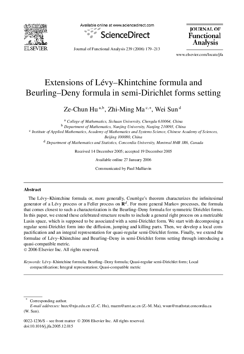 Extensions of Lévy–Khintchine formula and Beurling–Deny formula in semi-Dirichlet forms setting