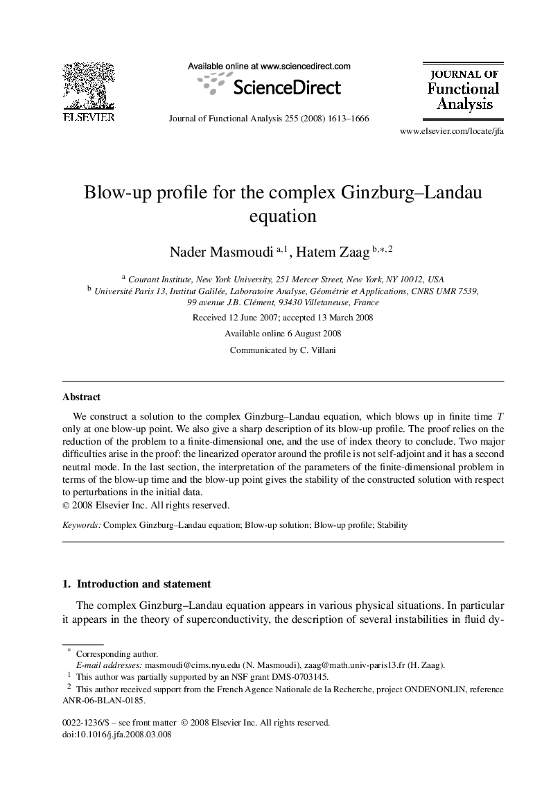 Blow-up profile for the complex Ginzburg–Landau equation