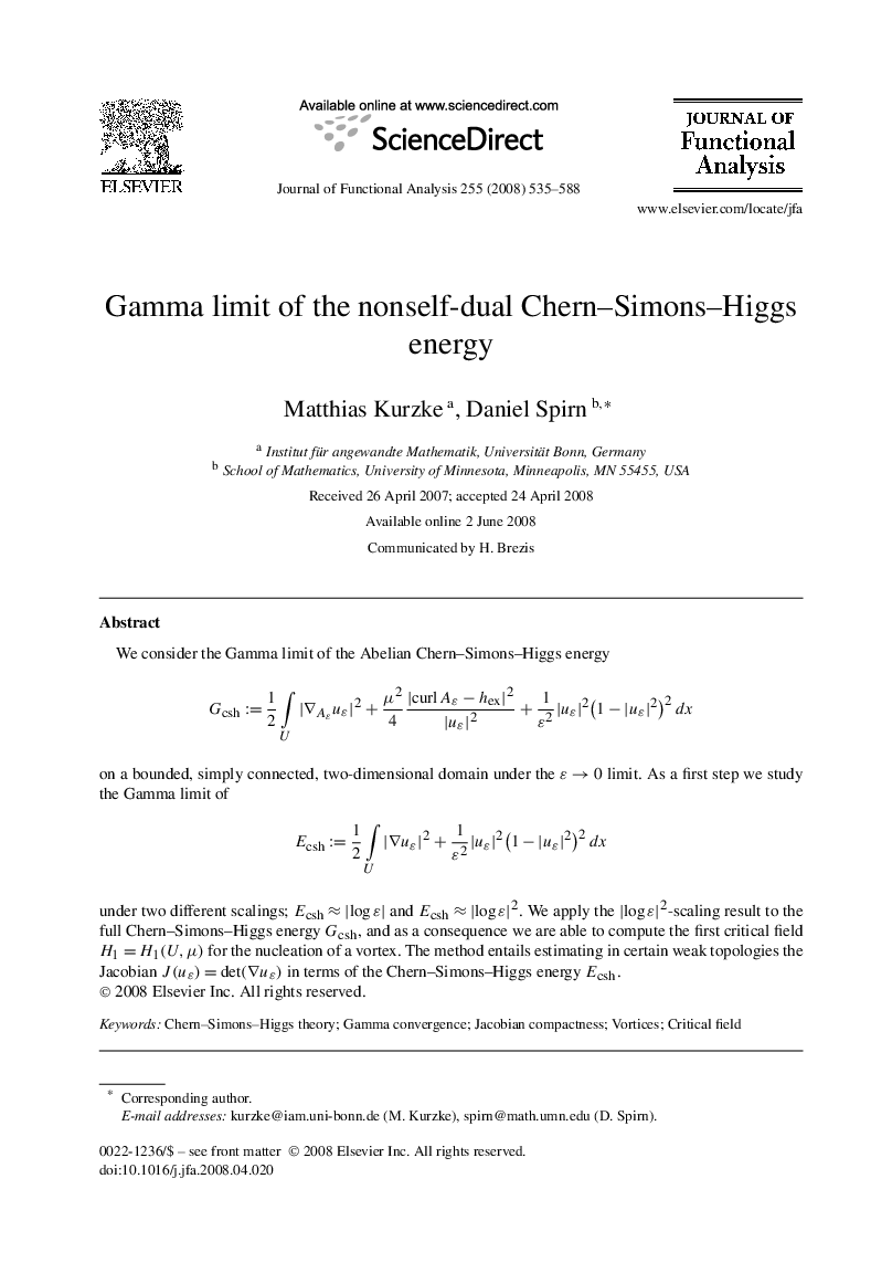 Gamma limit of the nonself-dual Chern–Simons–Higgs energy