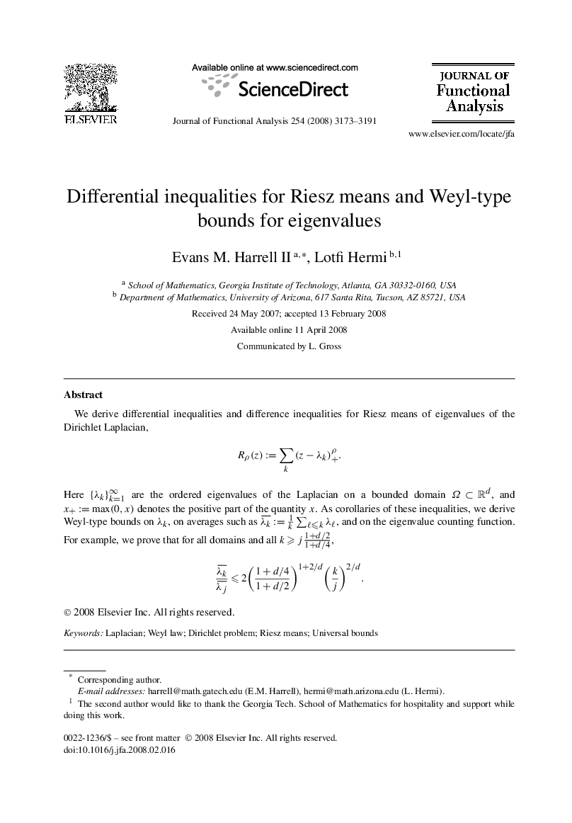 Differential inequalities for Riesz means and Weyl-type bounds for eigenvalues