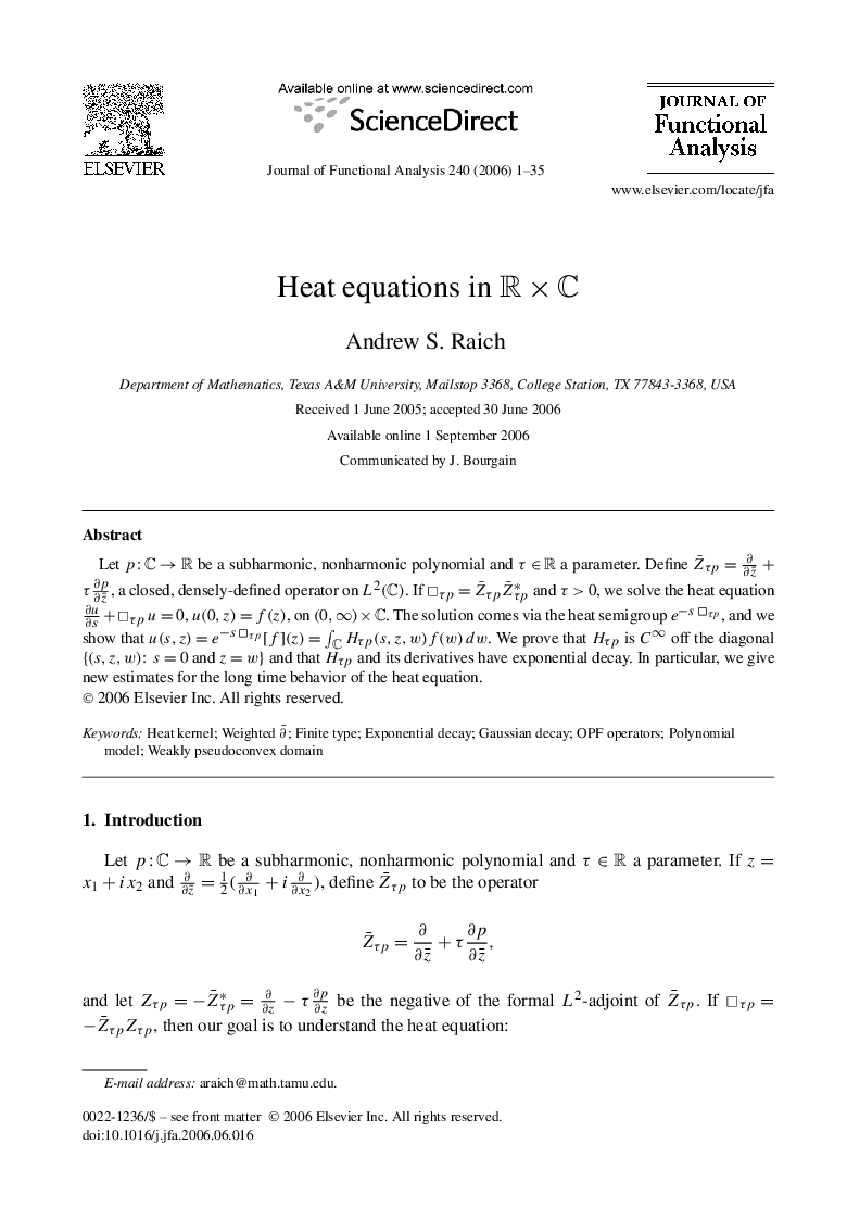 Heat equations in R×C