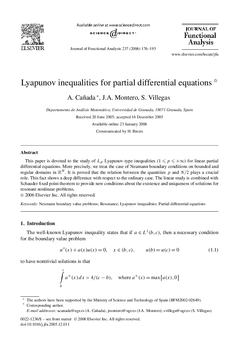 Lyapunov inequalities for partial differential equations 