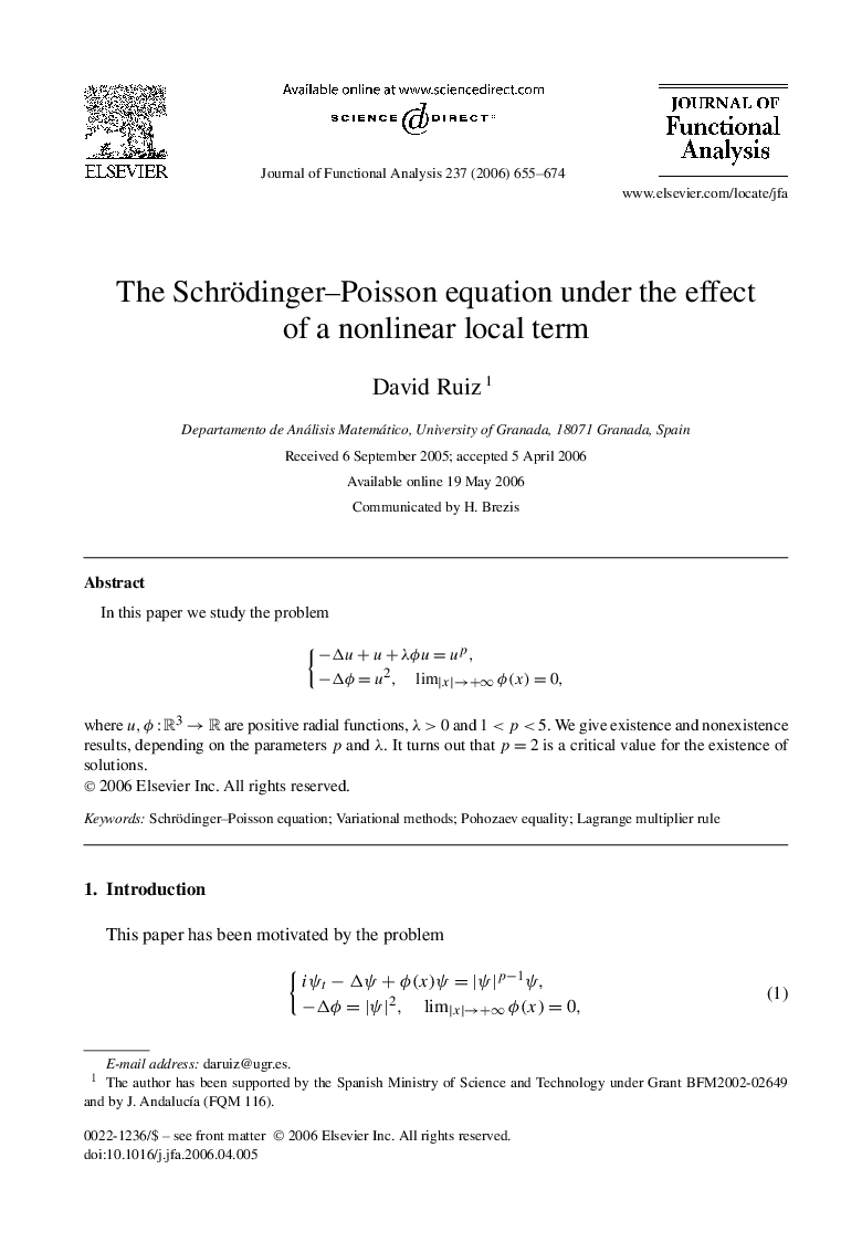 The Schrödinger–Poisson equation under the effect of a nonlinear local term