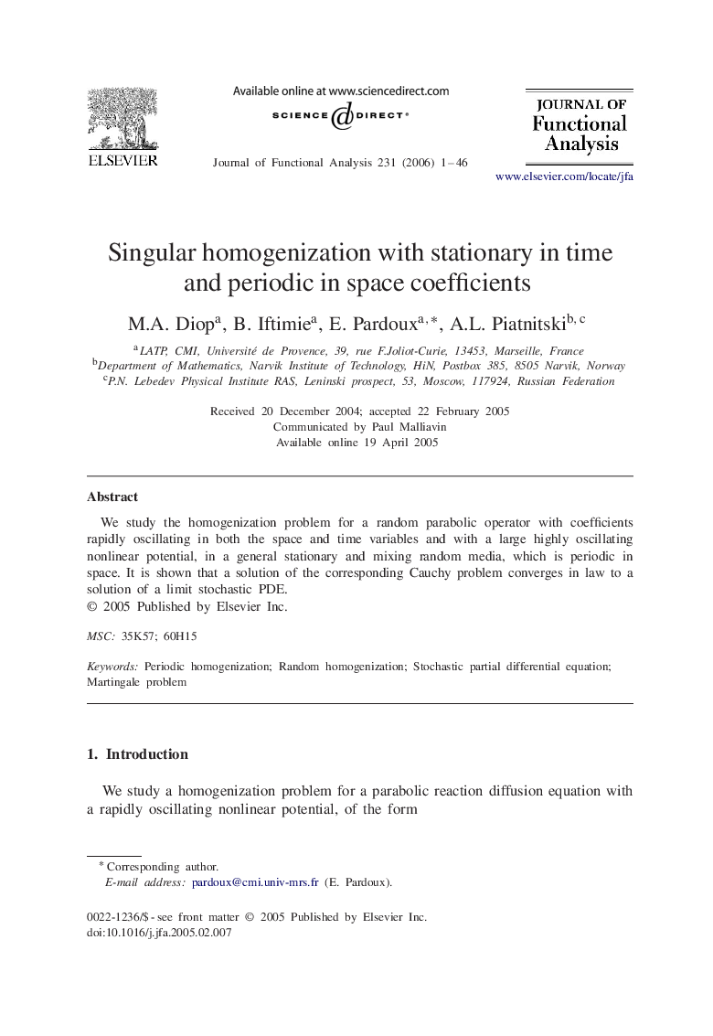 Singular homogenization with stationary in time and periodic in space coefficients