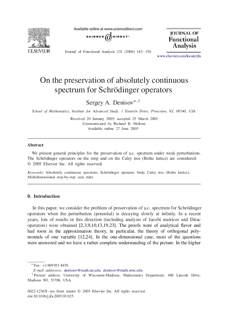 On the preservation of absolutely continuous spectrum for Schrödinger operators