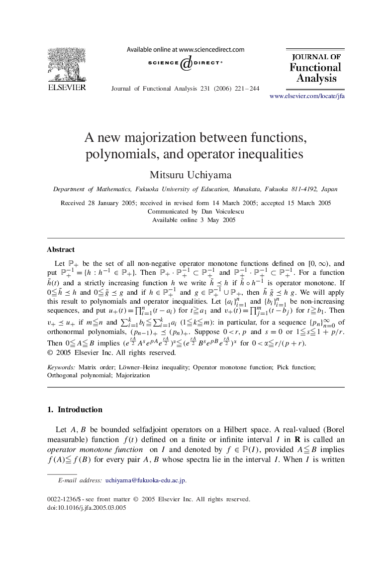 A new majorization between functions, polynomials, and operator inequalities