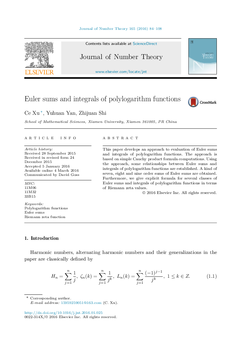 Euler sums and integrals of polylogarithm functions