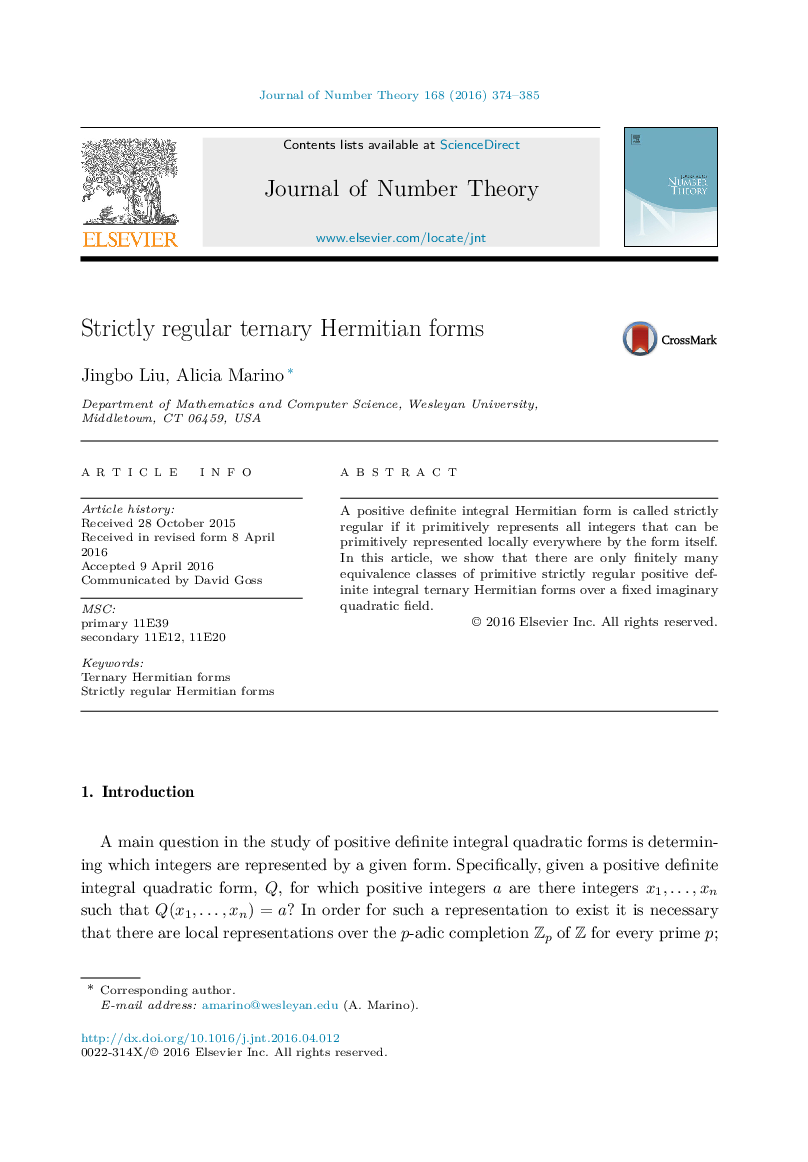 Strictly regular ternary Hermitian forms