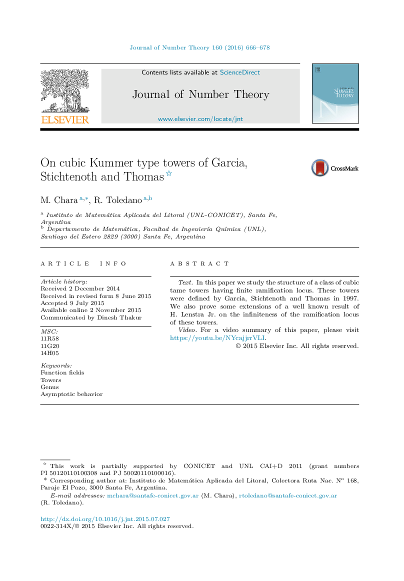 On cubic Kummer type towers of Garcia, Stichtenoth and Thomas 