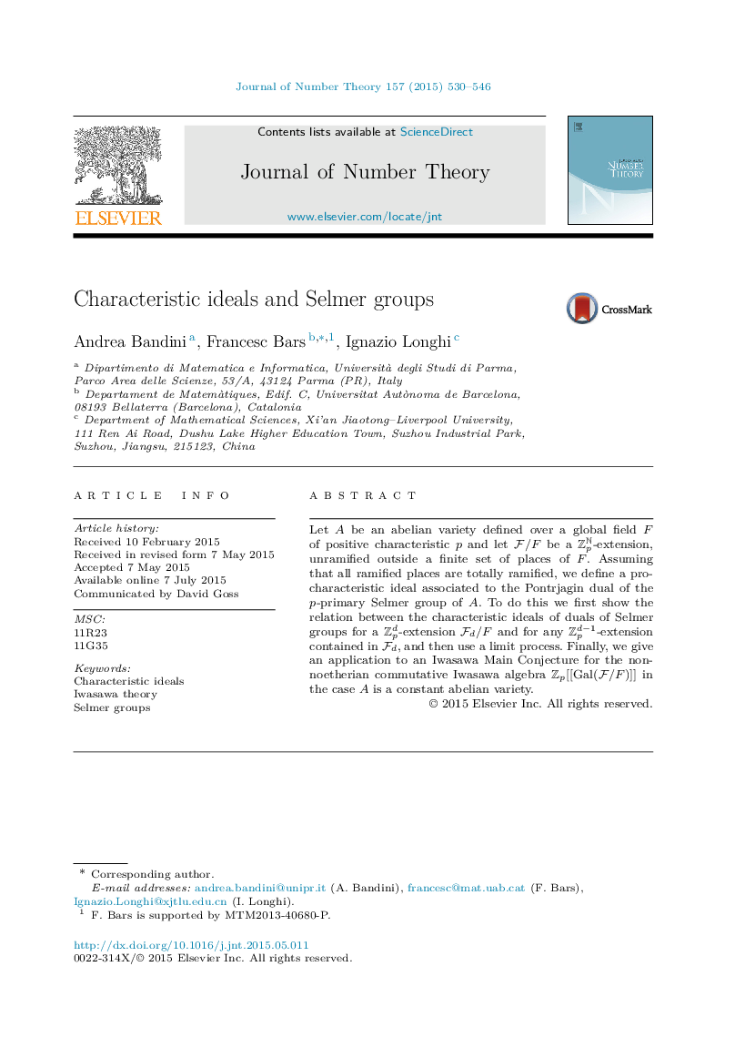 Characteristic ideals and Selmer groups