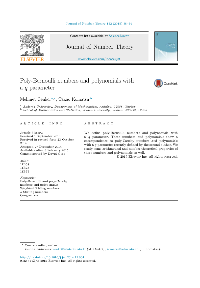 Poly-Bernoulli numbers and polynomials with a q parameter