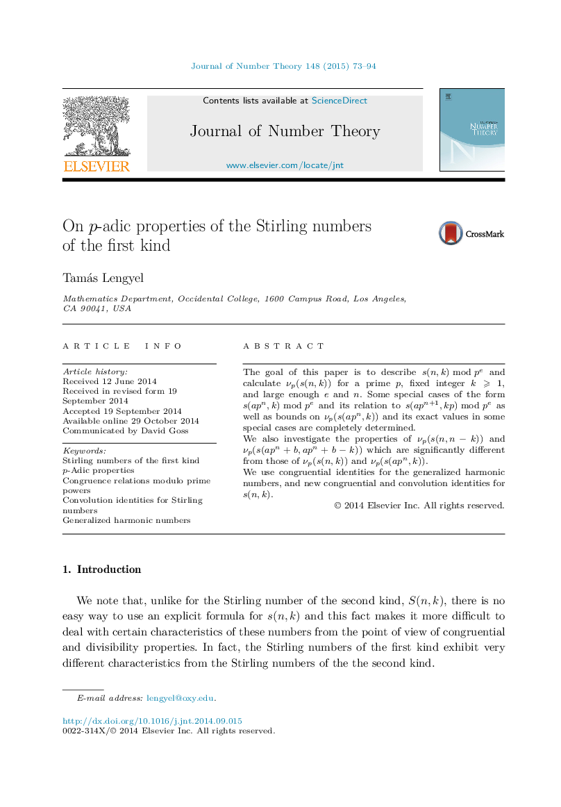 On p-adic properties of the Stirling numbers of the first kind