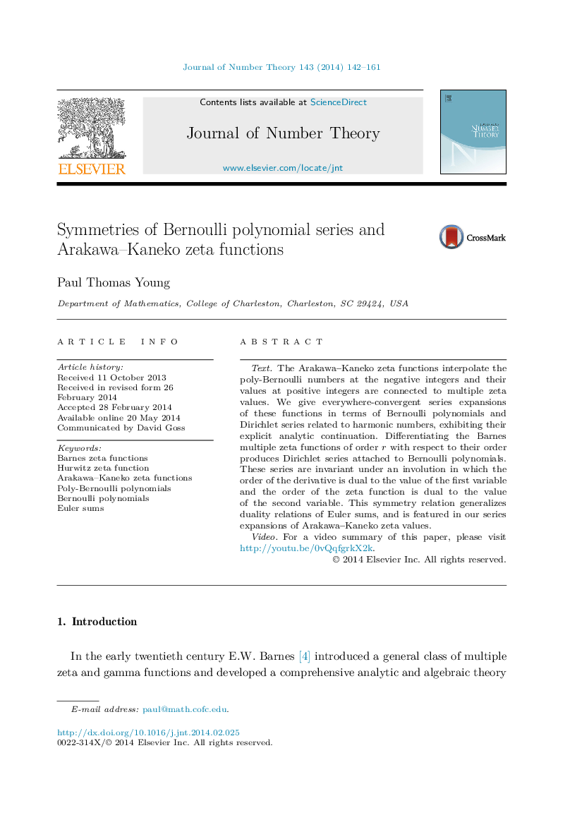 Symmetries of Bernoulli polynomial series and Arakawa–Kaneko zeta functions