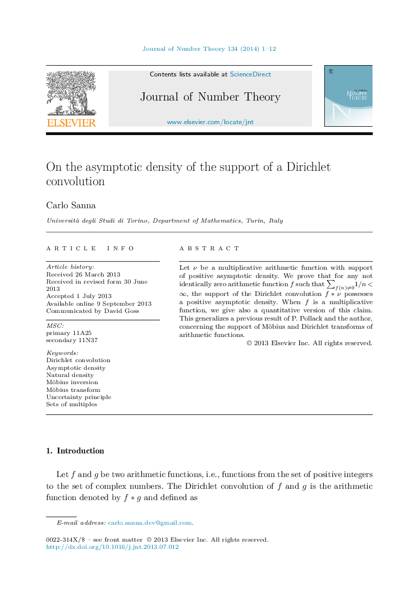 On the asymptotic density of the support of a Dirichlet convolution