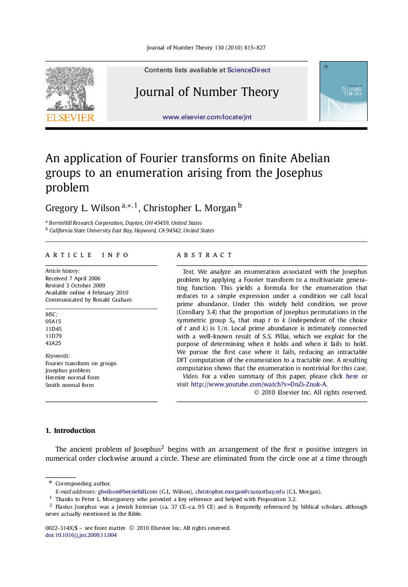 An application of Fourier transforms on finite Abelian groups to an enumeration arising from the Josephus problem