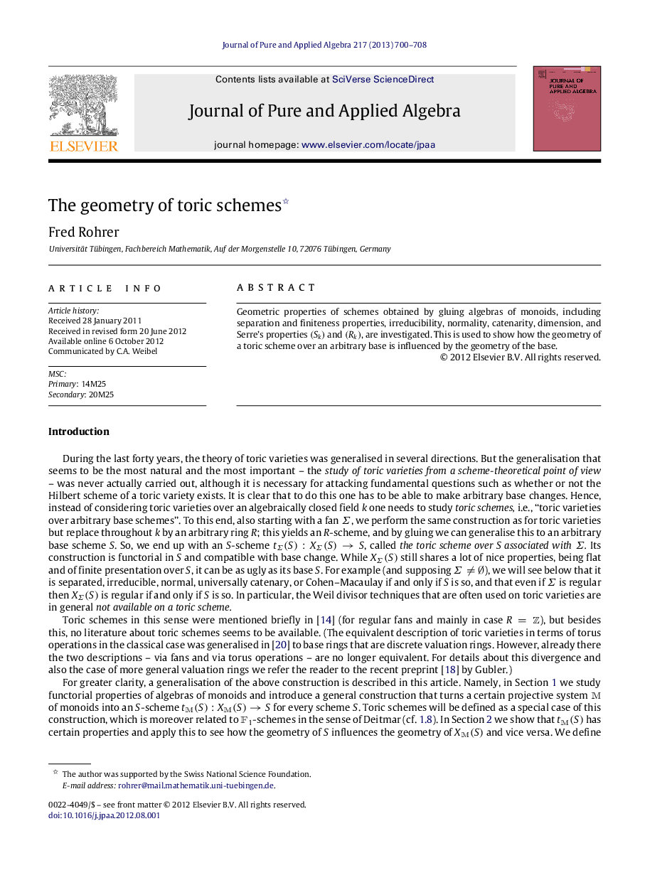 The geometry of toric schemes 