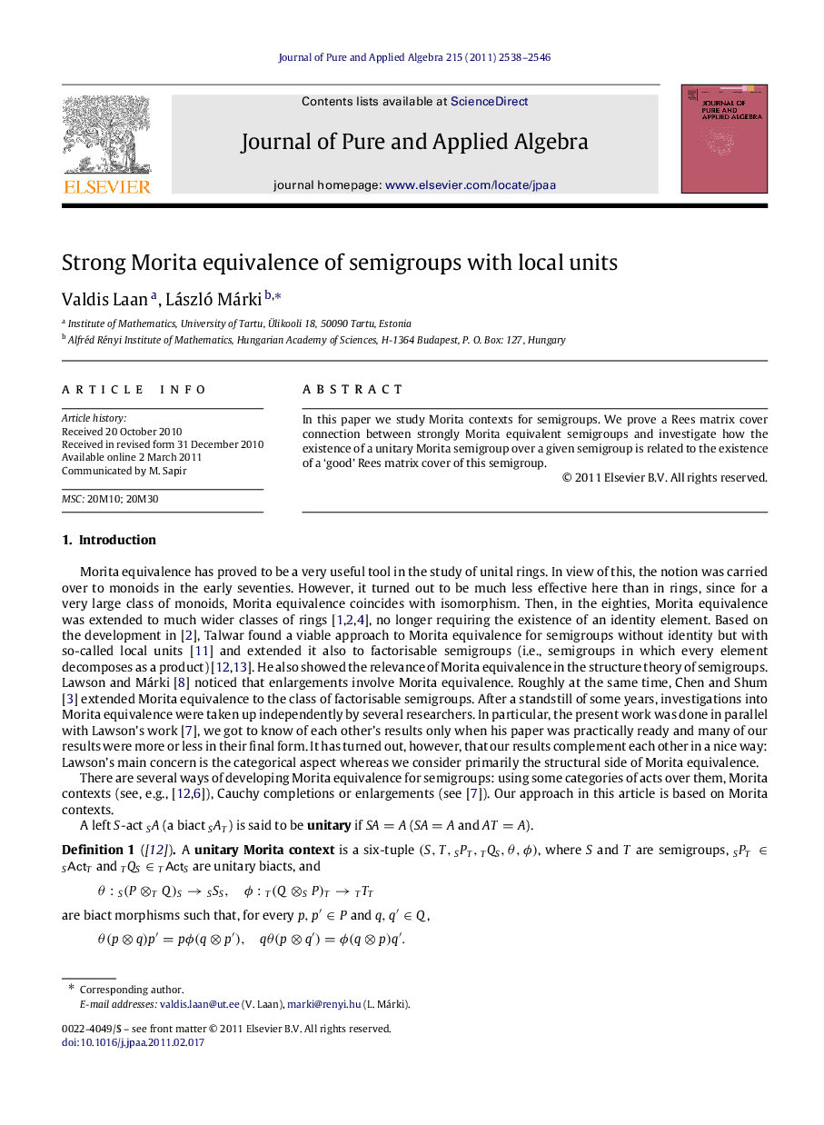 Strong Morita equivalence of semigroups with local units