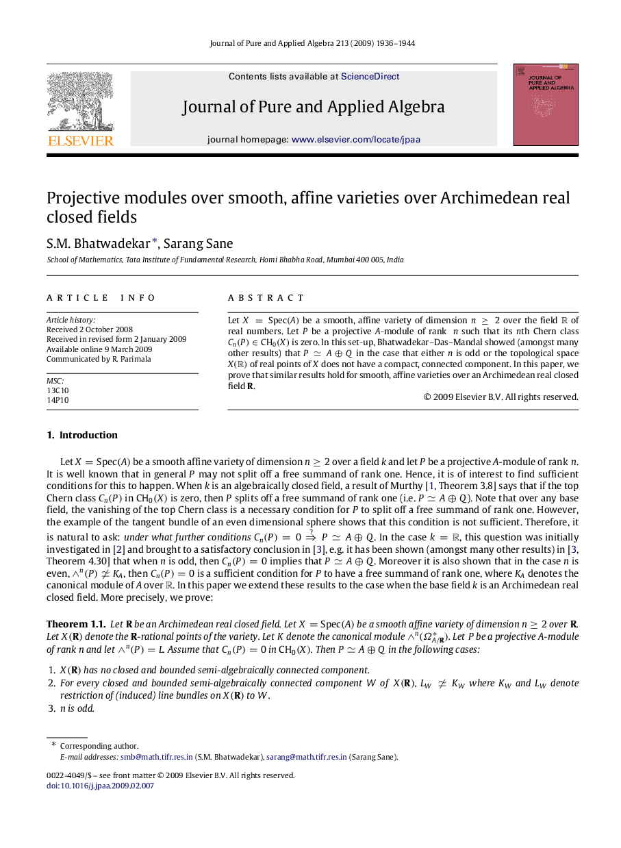 Projective modules over smooth, affine varieties over Archimedean real closed fields