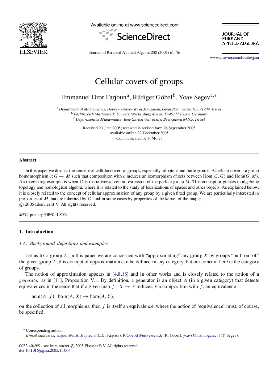 Cellular covers of groups