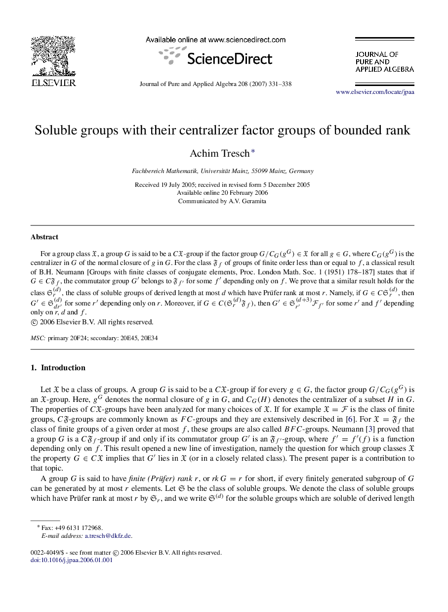 Soluble groups with their centralizer factor groups of bounded rank