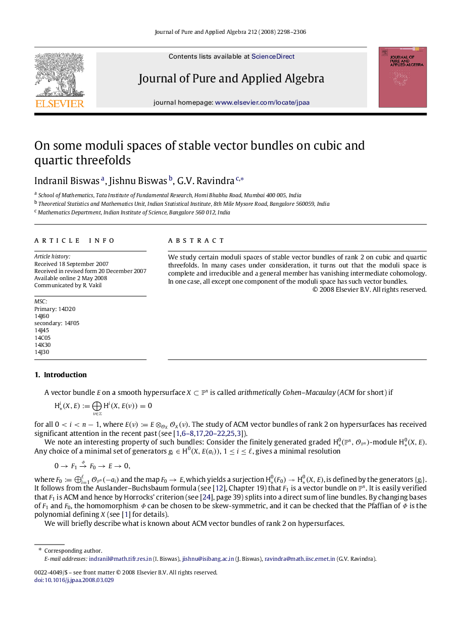 On some moduli spaces of stable vector bundles on cubic and quartic threefolds