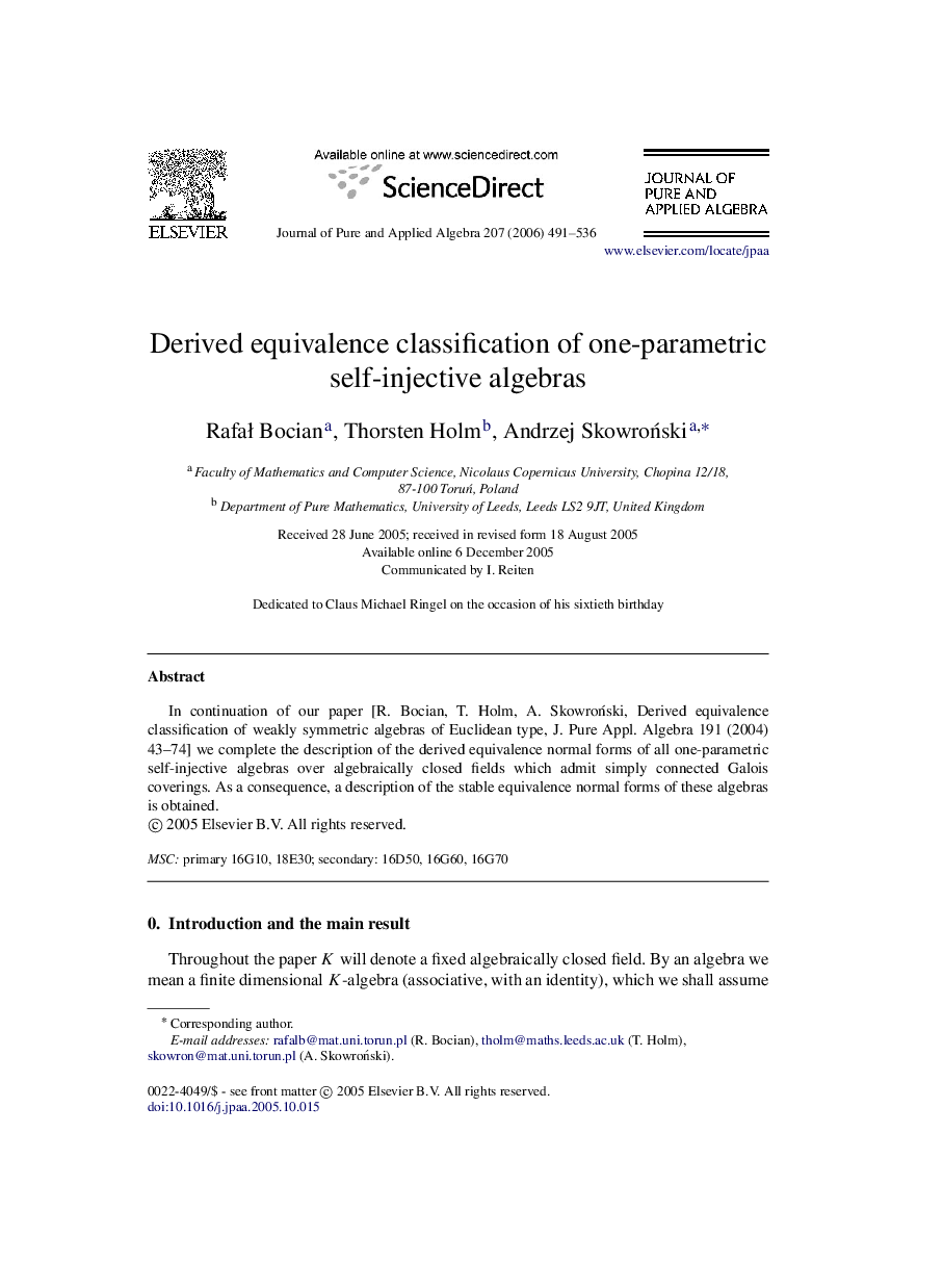 Derived equivalence classification of one-parametric self-injective algebras