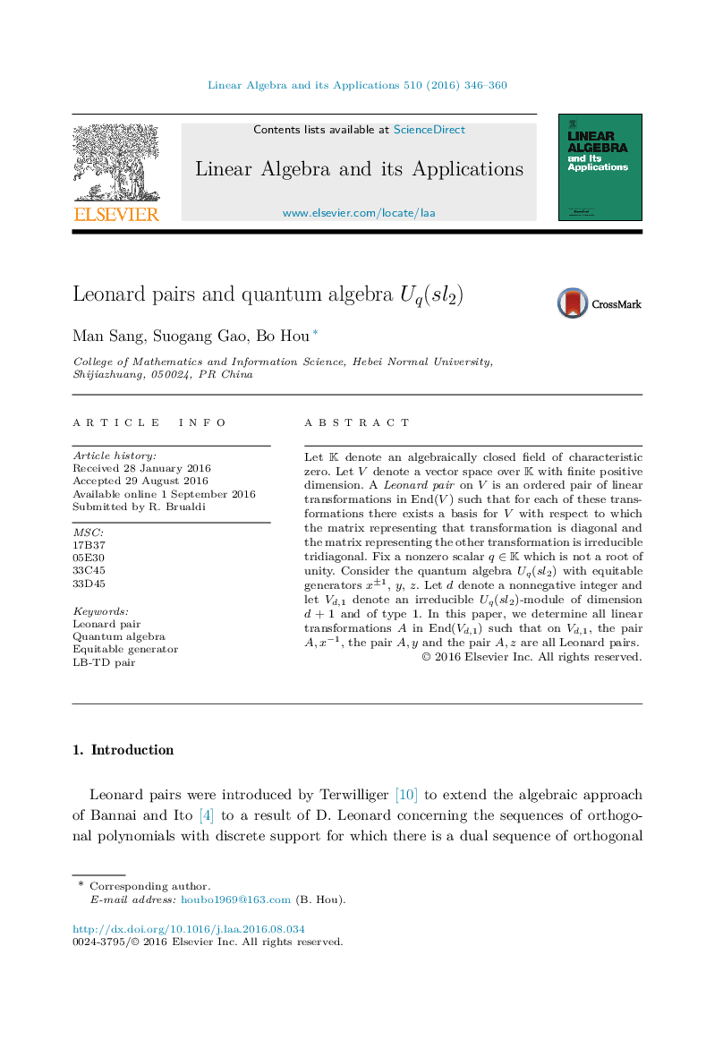 Leonard pairs and quantum algebra Uq(sl2)